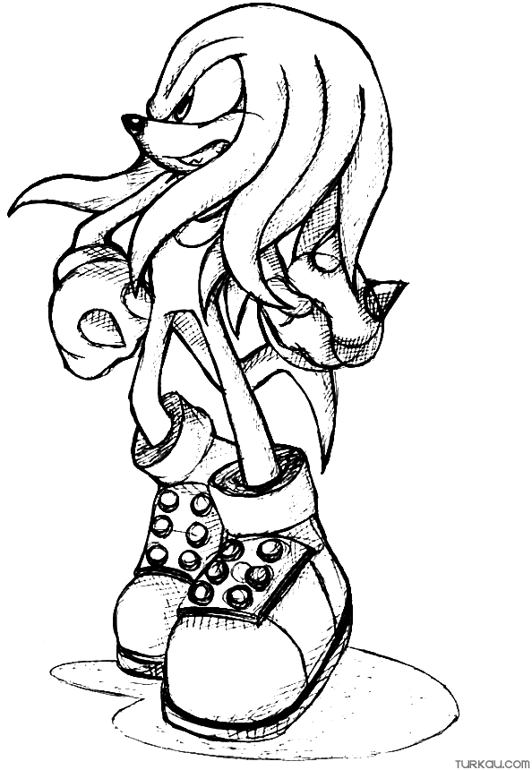 Sonic Knuckles Coloring Page » Turkau