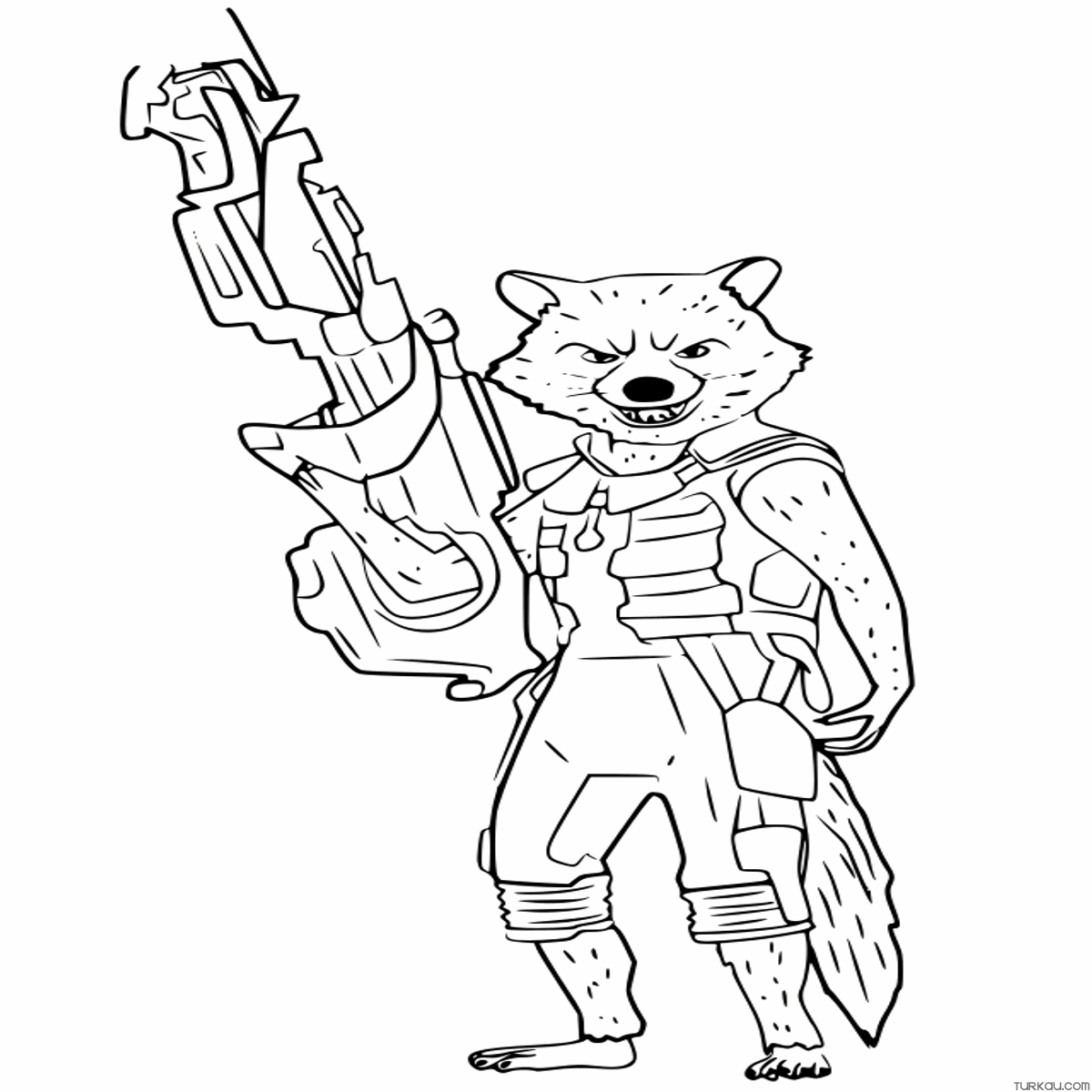Rocket Raccoon Coloring Pages