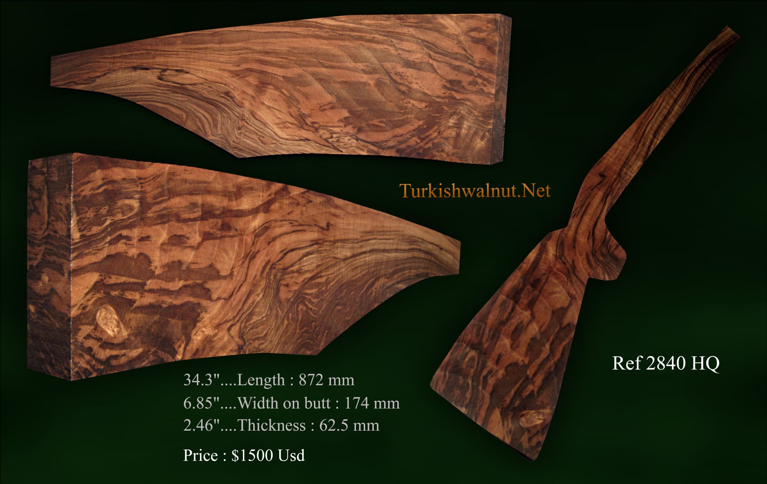 Rifle Blanks & Mannlicher stock blanks Turkish Walnut High Grade