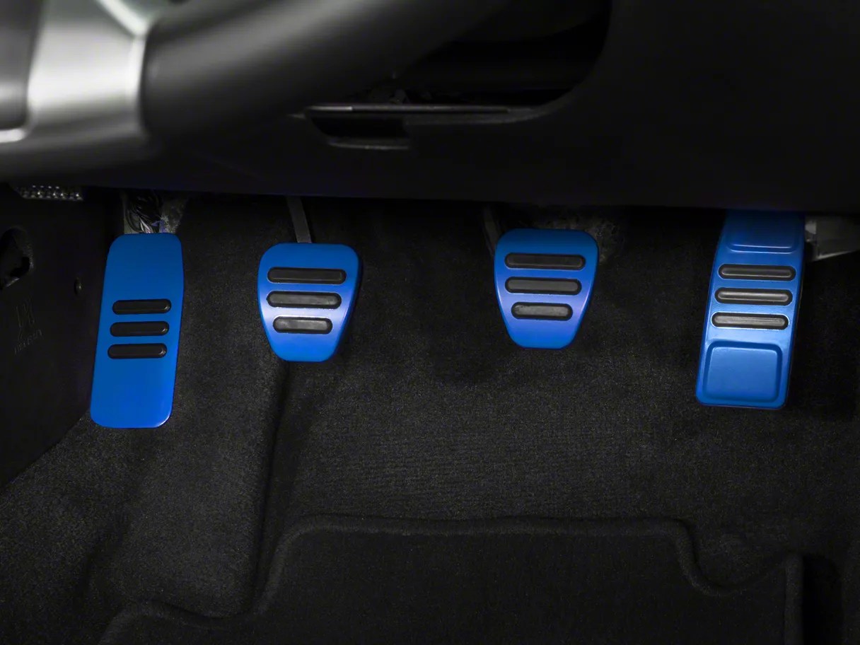Modern Billet Mustang GT500 Style Pedal Covers Blue 389184 (0514 w