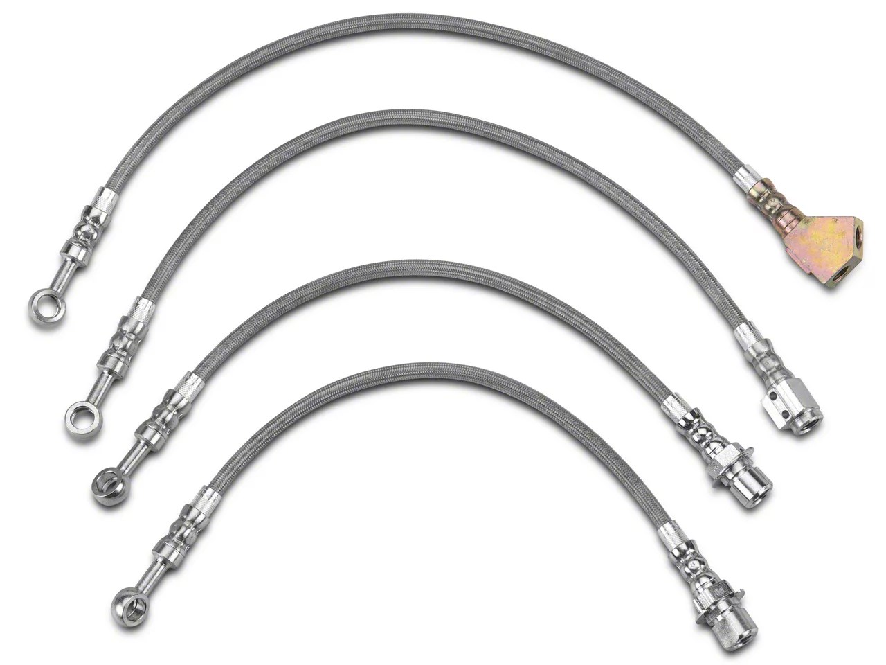 OPR Mustang Braided Stainless Complete Brake Hose Kit Front & Rear