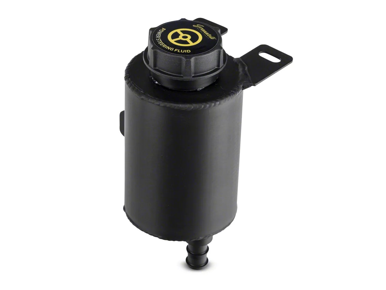 GMS Mustang Aluminum Remote Power Steering Reservoir Black Anodized