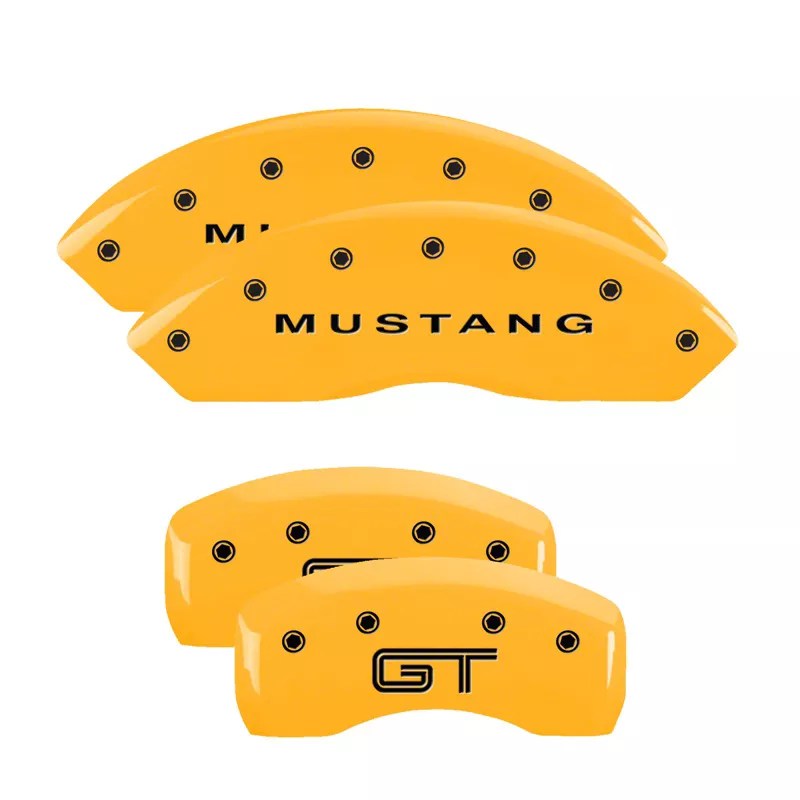 MGP Mustang Yellow Caliper Covers w/ S197 GT Logo Front & Rear