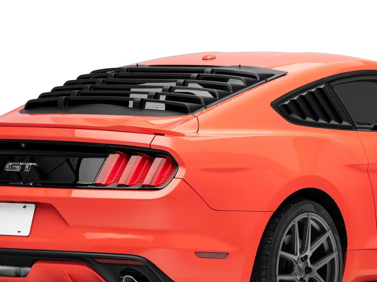 Mustang Vintage Style Rear Window and Quarter Window Louver Kit; Matte