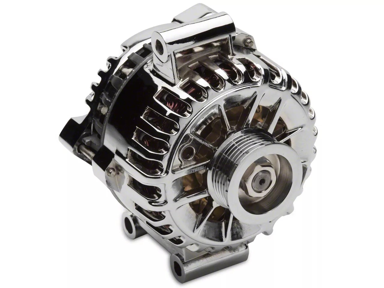 SR Performance Mustang Chrome Alternator - 135 Amp (05-08 V6) - Free