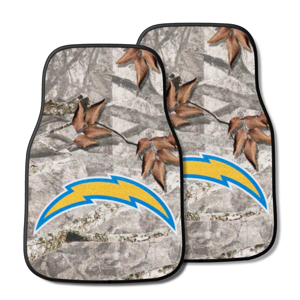 Jeep Wrangler Carpet Front Floor Mats with Los Angeles Chargers Logo