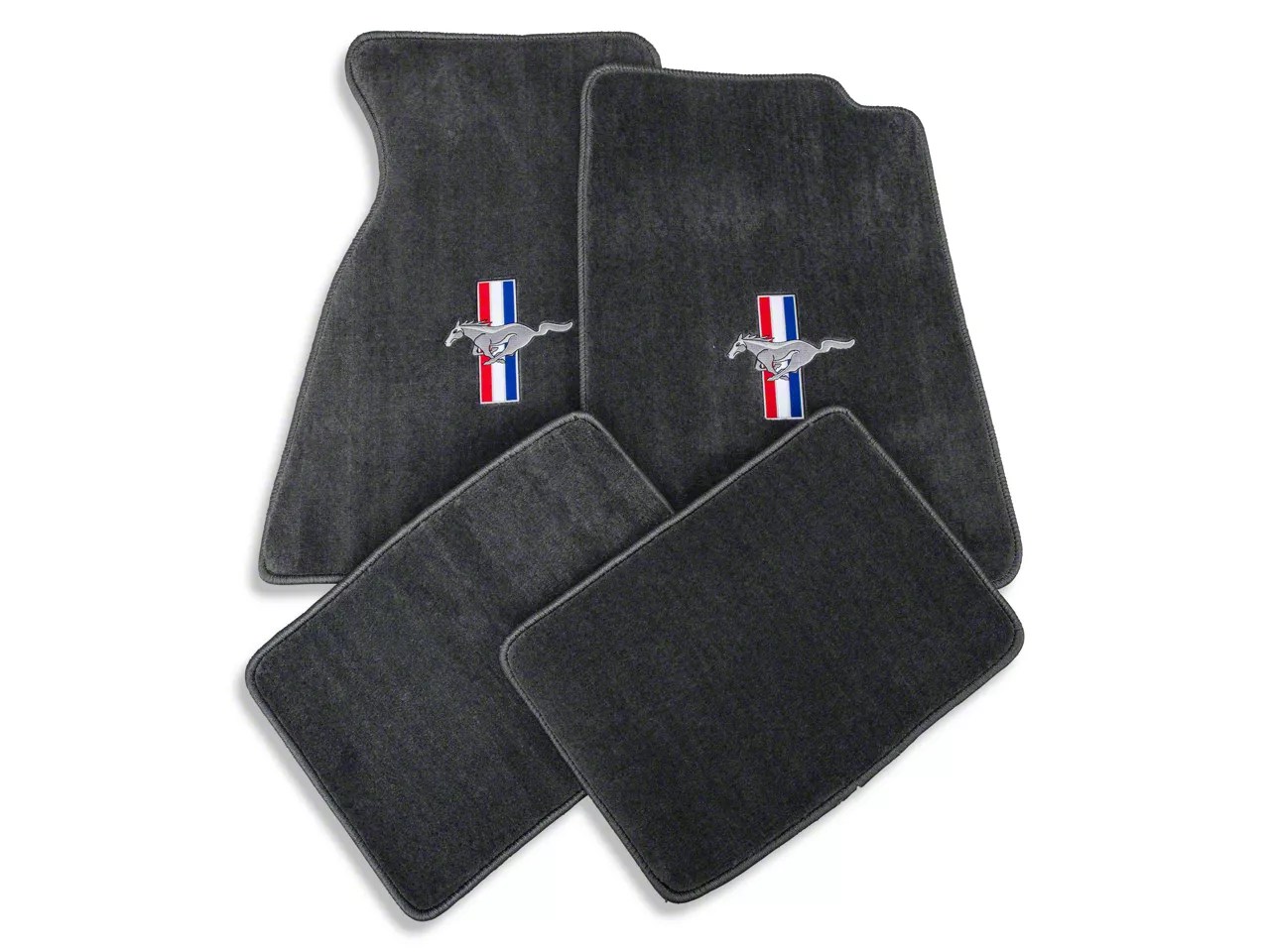 Lloyd Mustang Front & Rear Floor Mats w/ TriBar Pony Logo Gray 12122