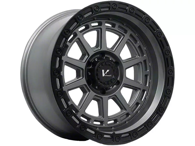 VRock OffRoad Wheels Toyota 4Runner Storm Satin Grey with Black Ring