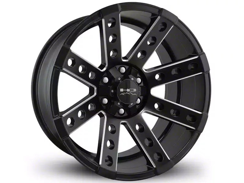 HD OffRoad Wheels Yukon Buckshot Satin Black Milled 6Lug Wheel; 20x10