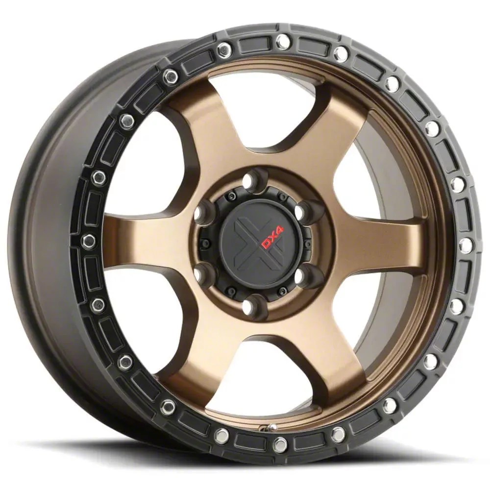 DX4 Wheels NITRO Frozen Bronze with Black Lip 6Lug Wheel; 17x8