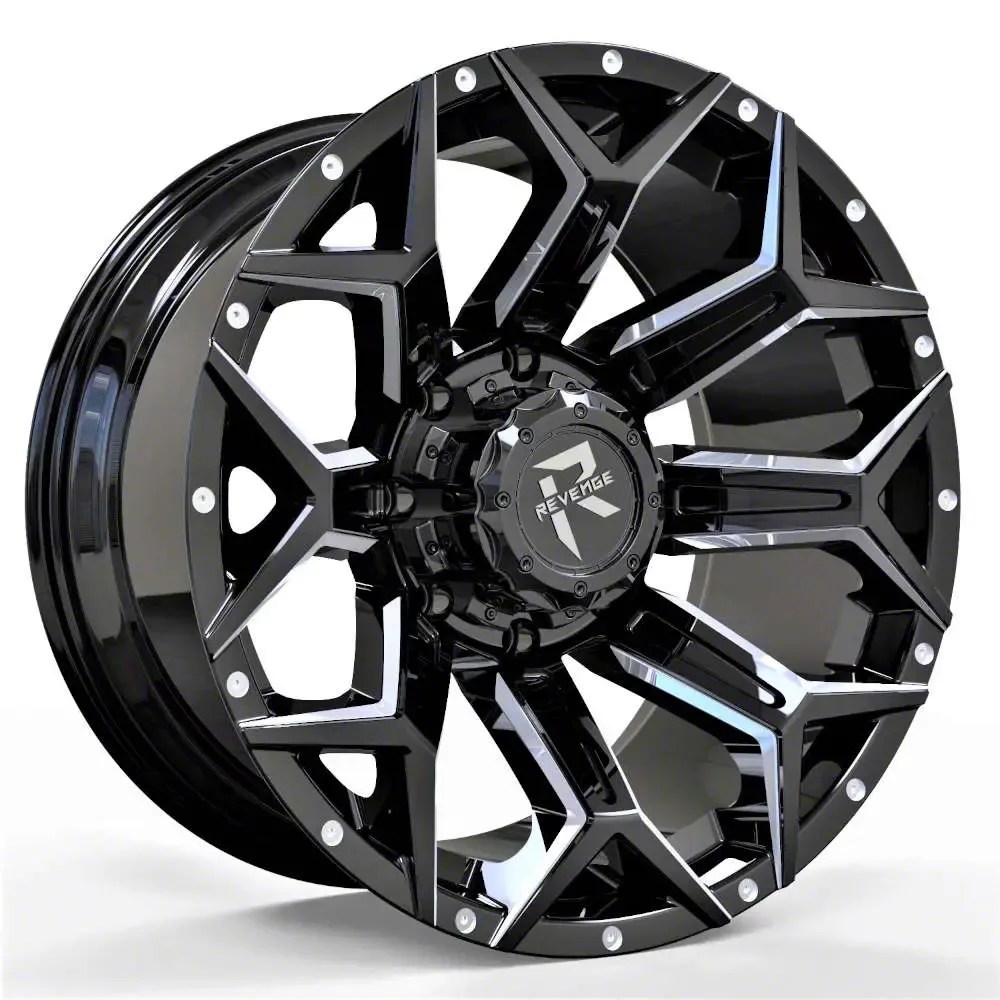Revenge OffRoad Wheels Jeep Wrangler RV202 Black and Milled Wheel