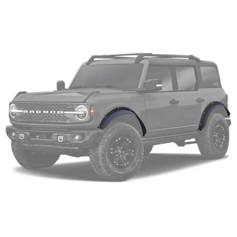 Bronco Sheet Metal Plate Style Fender Flares; Front and Rear; Textured