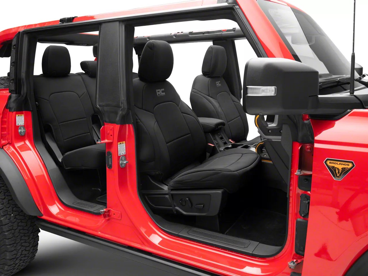 Rough Country Bronco Neoprene Front and Rear Seat Covers; Black 91045