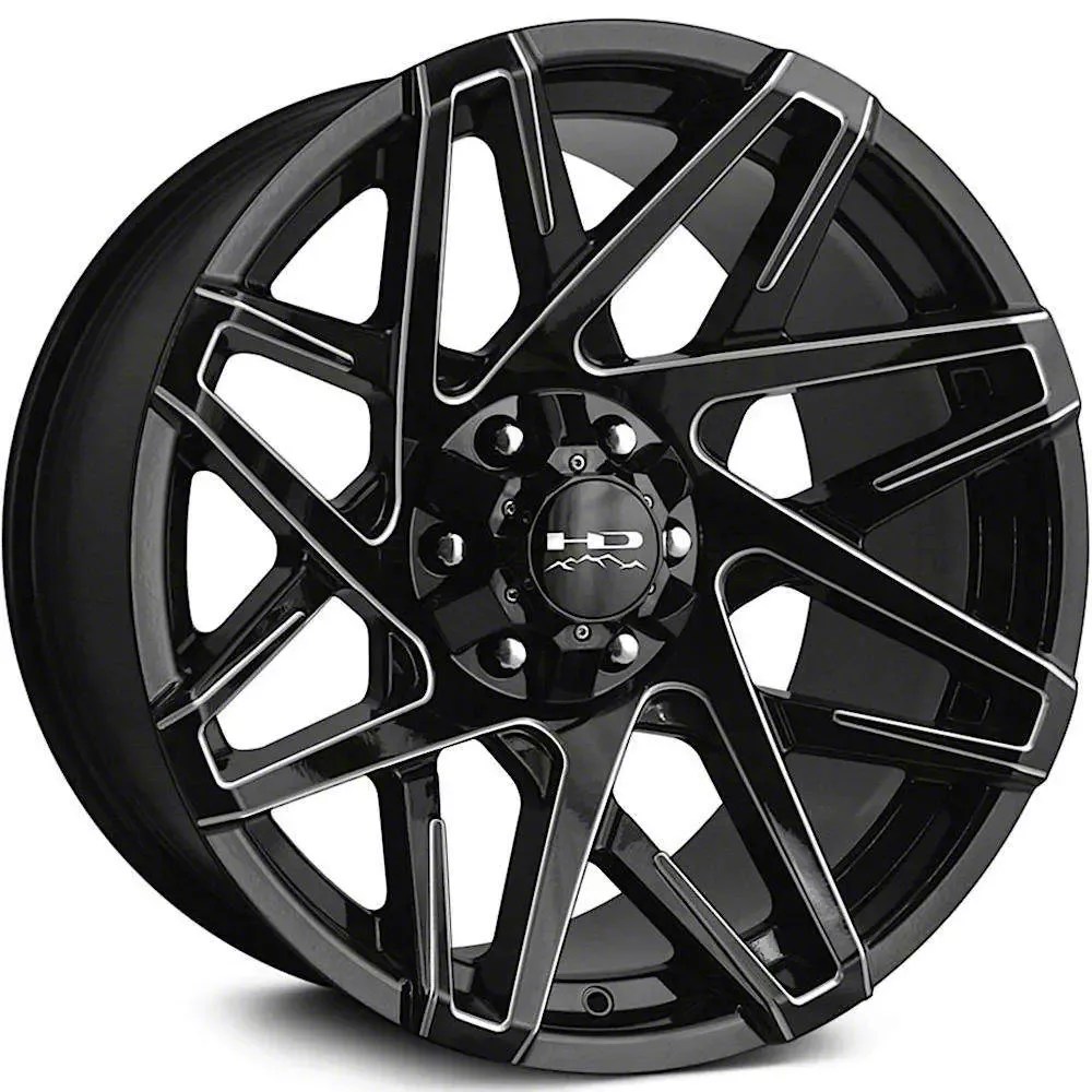 HD OffRoad Wheels Tundra Canyon Gloss Black Milled 6Lug Wheel; 20x9