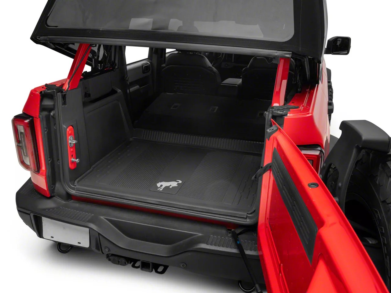 Ford Bronco Cargo Area Floor Liner with Bronco Logo; Black M2DZ58047A74BA (2124 Bronco 4Door