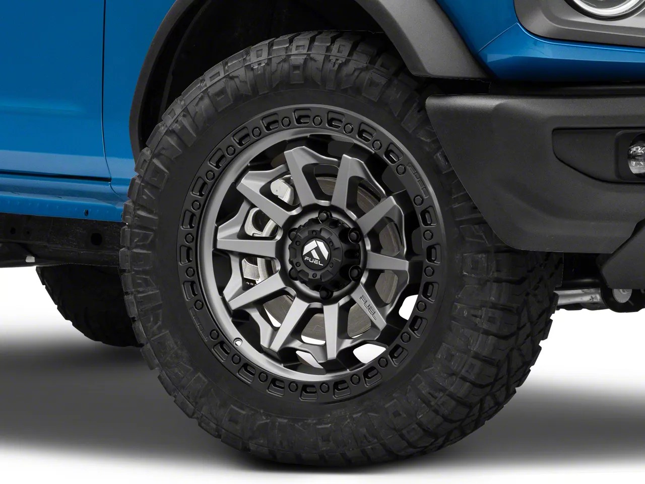 Fuel Wheels Bronco Covert Matte Gunmetal with Black Bead Ring 6Lug Wheel; 20x10; 18mm Offset
