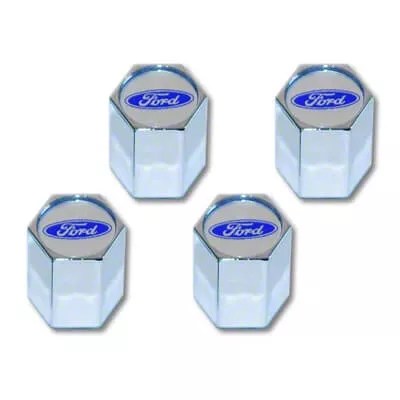Bronco Valve Stem Caps with Ford Oval Logo; Set of 4 (Universal; Some