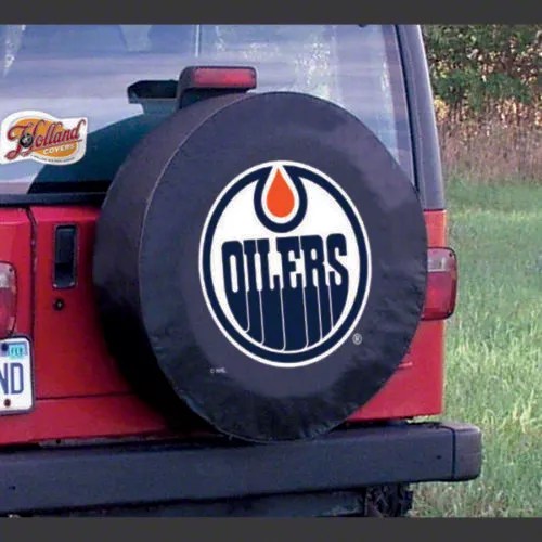 Bronco Edmonton Oilers Spare Tire Cover with Camera Port; Black (2123