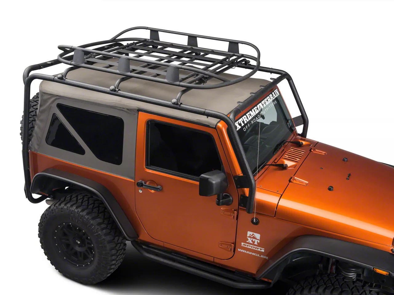 Barricade Jeep Wrangler Roof Rack Basket Textured Black J100175A (07