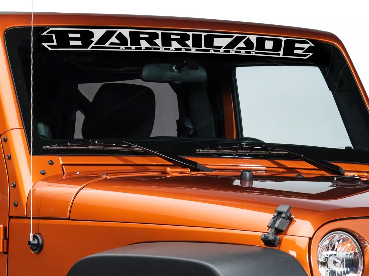Barricade Jeep Wrangler Windshield Decal Silver J100333 (8718 Jeep