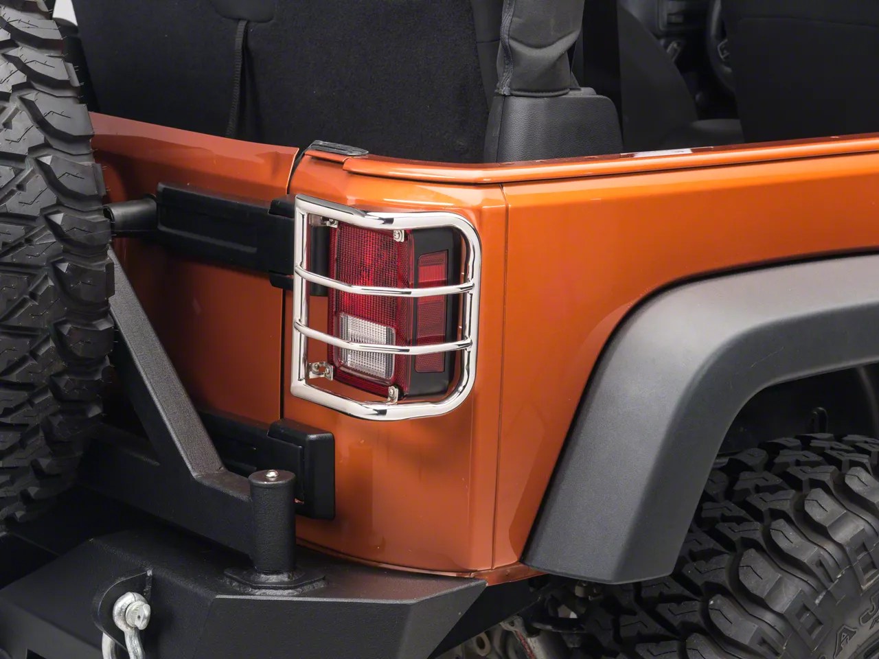 RedRock 4x4 Jeep Wrangler Wrap Around Tail Light Guard Stainless