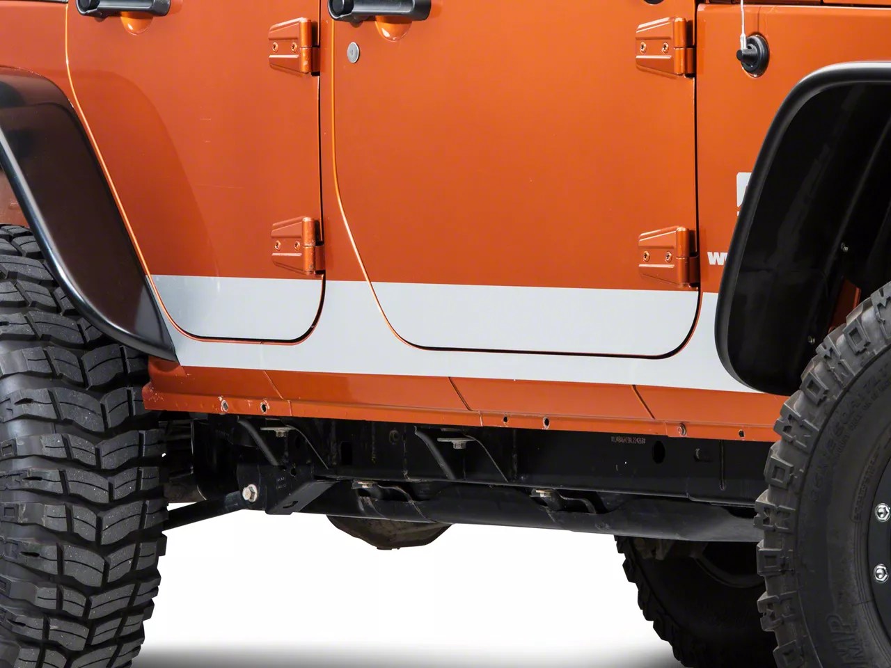 XT Graphics Jeep Wrangler Rocker Panel Stripe Silver J100702 (0718