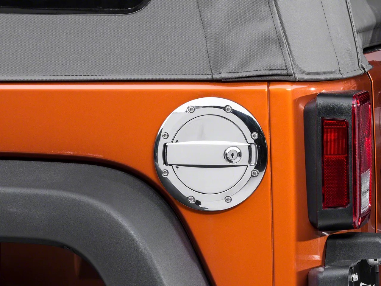 Barricade Jeep Wrangler Locking Fuel Door Chrome Plated J100727 (07