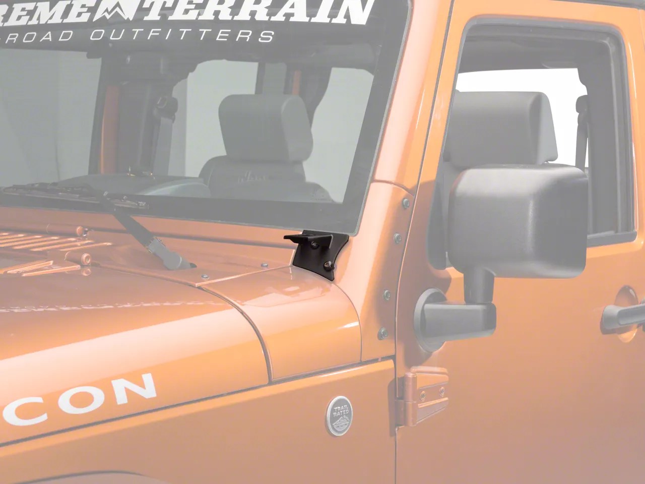 Barricade Jeep Wrangler Windshield Mounted Light Brackets Textured Black J100755 (0718 Jeep