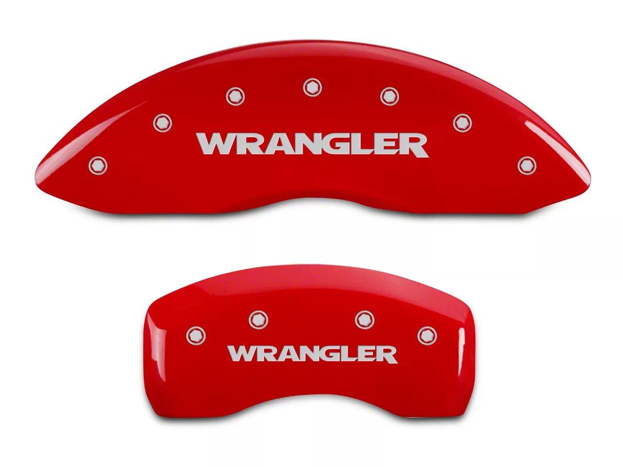 MGP Jeep Wrangler Red Caliper Covers w/ Jeep Wrangler Logo Front