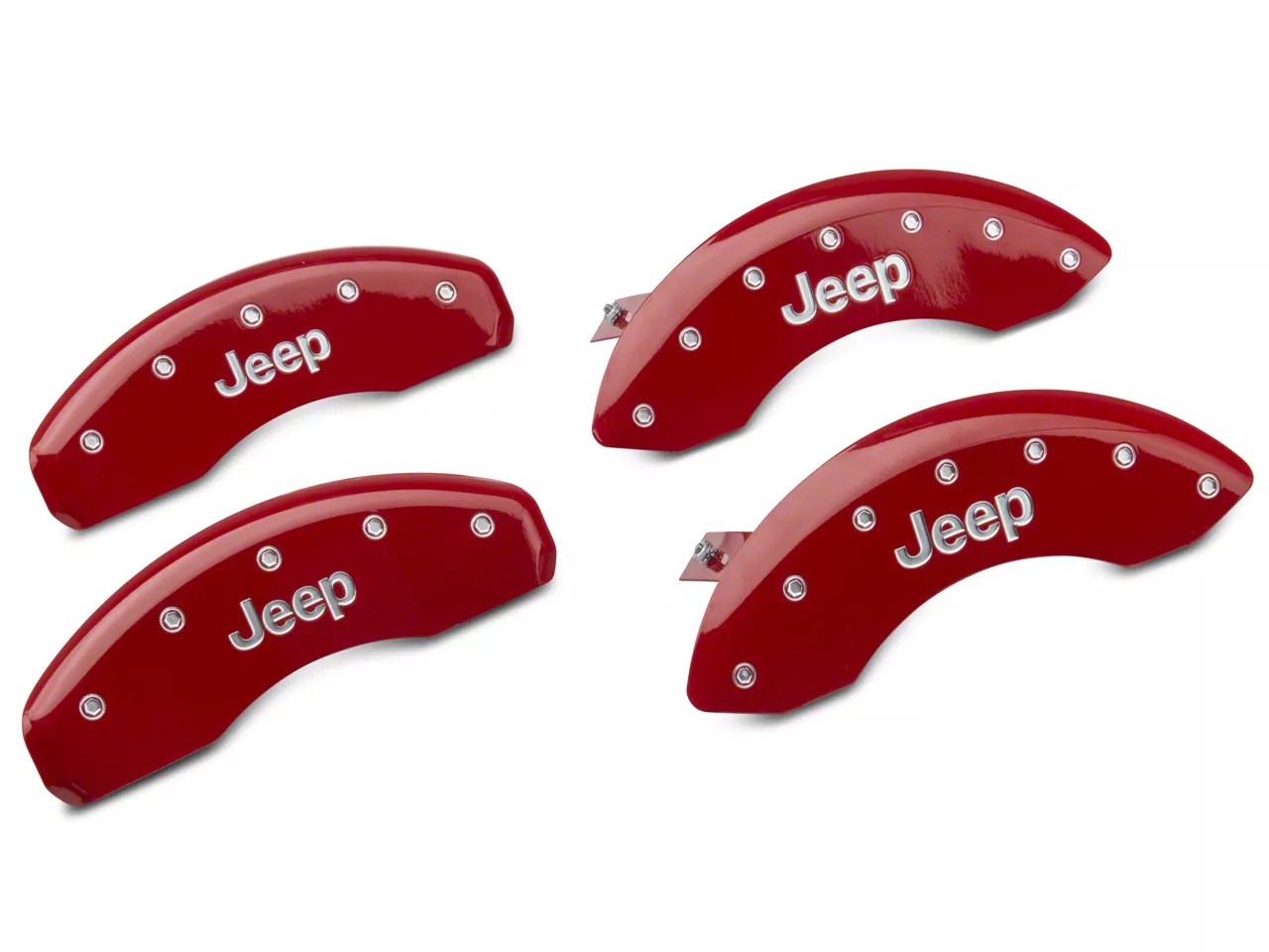 MGP Jeep Wrangler Red Caliper Covers w/ Jeep Logo Front & Rear