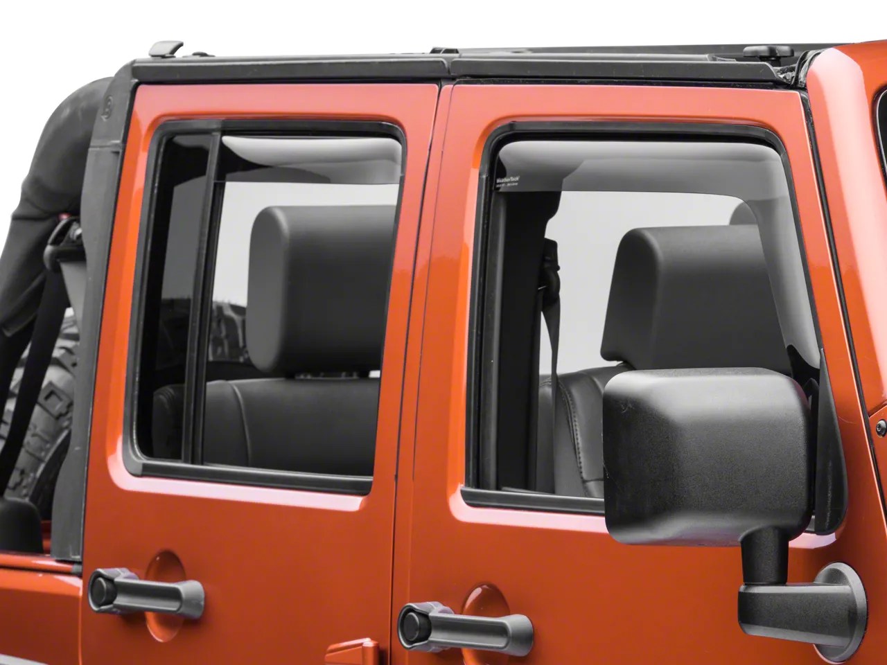 Weathertech Jeep Wrangler Front & Rear Side Window Deflectors Dark