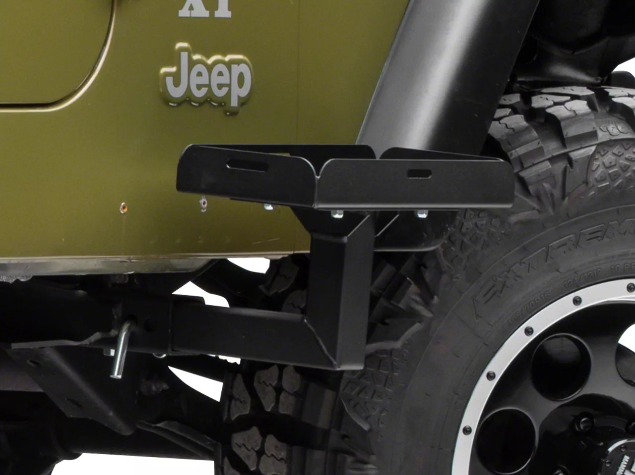 MORryde Wrangler Frame Side Mount Jerry Can Holder w/ Short Tray JP54006 (8706 Wrangler YJ, TJ