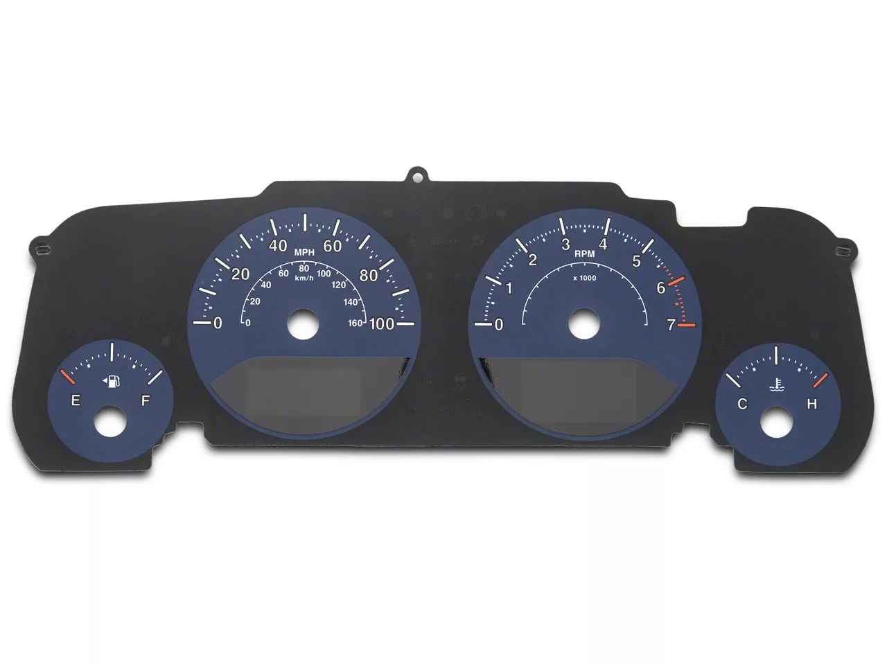 US Speedo Jeep Wrangler Daytona Gauge Face Kit Blue / Blue Night WRA