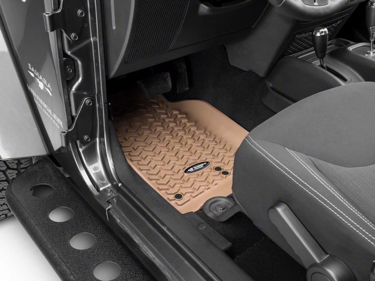 Rugged Ridge Jeep Wrangler All Terrain Front, Rear & Cargo Floor Liners Tan 13988.04 (1118