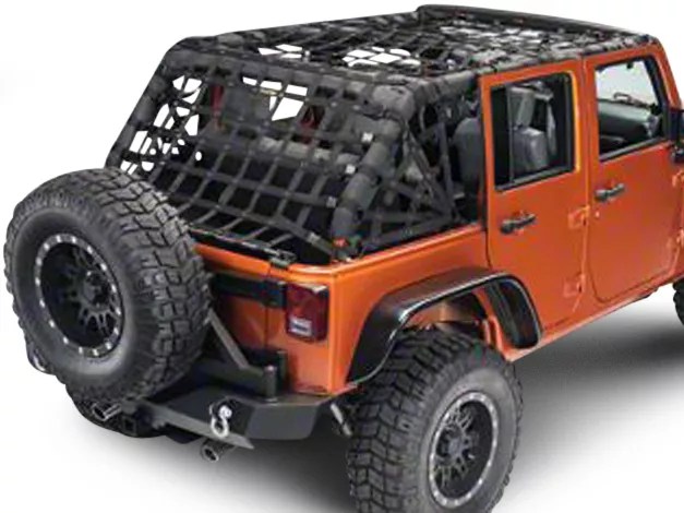 Dirty Dog 4x4 Jeep Wrangler Full Spider Netting Kit Black J4NN07ASBK