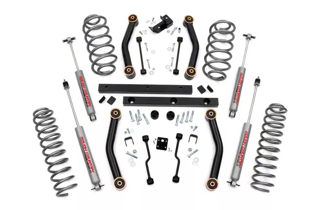 Rough Country Jeep Wrangler 4 in. Lift Kit w/ Shocks 90630 (9702 Jeep Wrangler TJ) Free Shipping