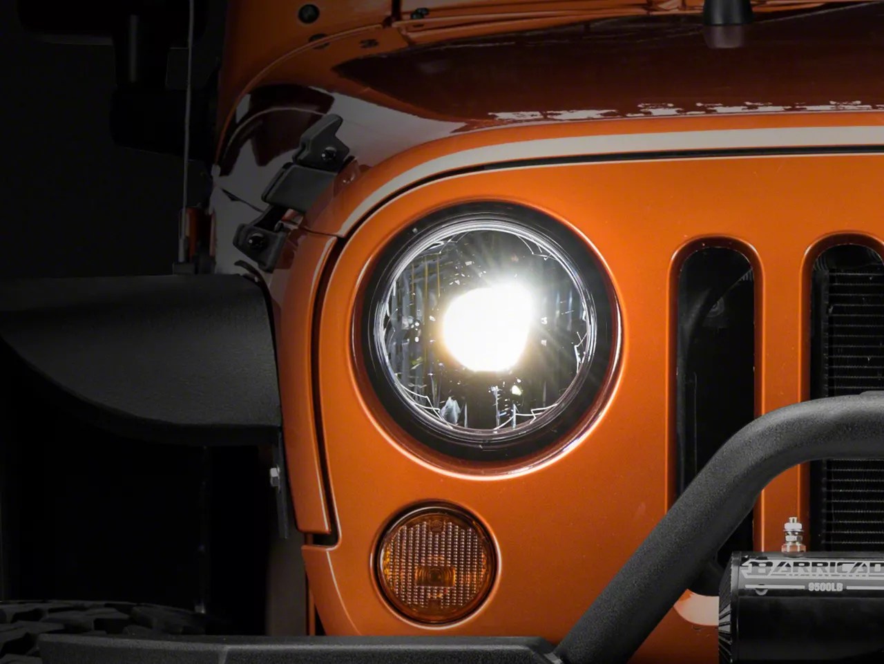 KC HiLiTES Jeep Wrangler Gravity LED Pro 7-Inch Headlights; Black