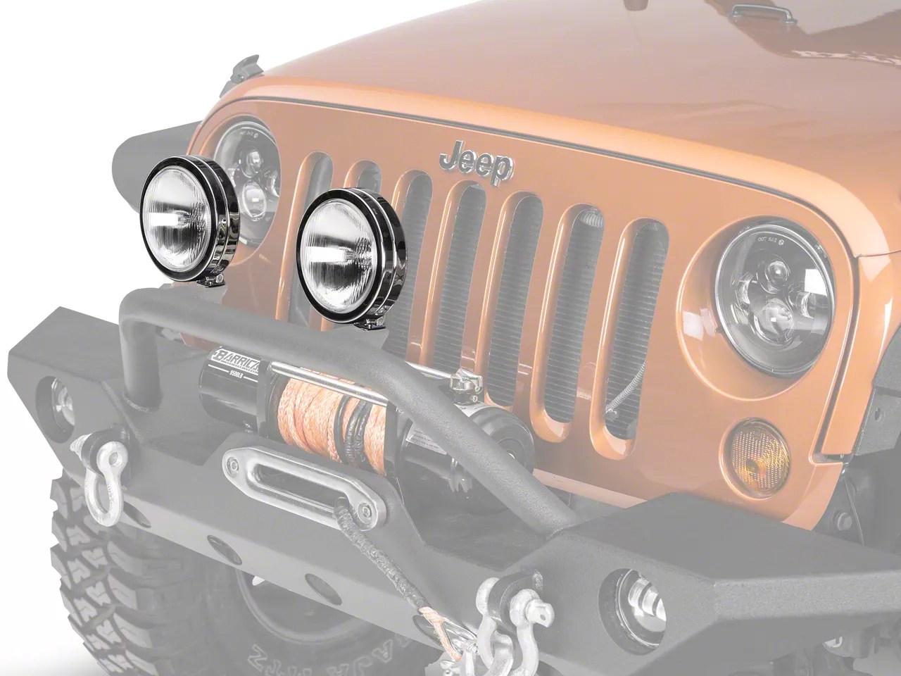 KC HiLiTES Wrangler 6 in. Chrome SlimLite Halogen Lights Spread Beam