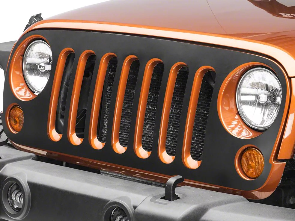 SEC10 Jeep Wrangler Grille Decal; Matte Black J105914 (0718 Jeep