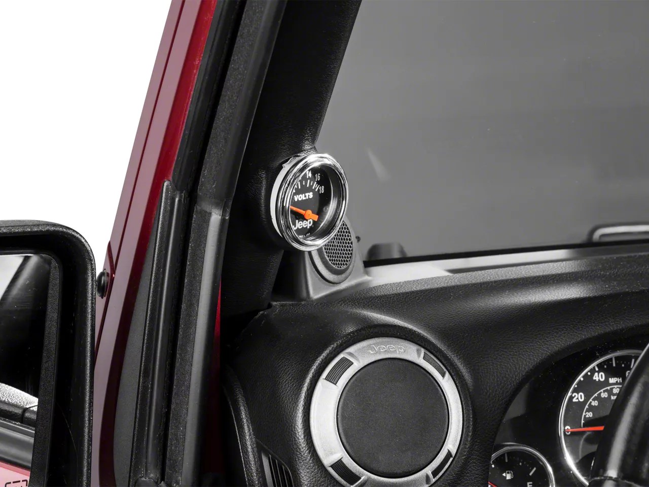Auto Meter Jeep Wrangler APillar Gauge Mount Single 21/16 in. J107974 (0718 Jeep Wrangler JK)