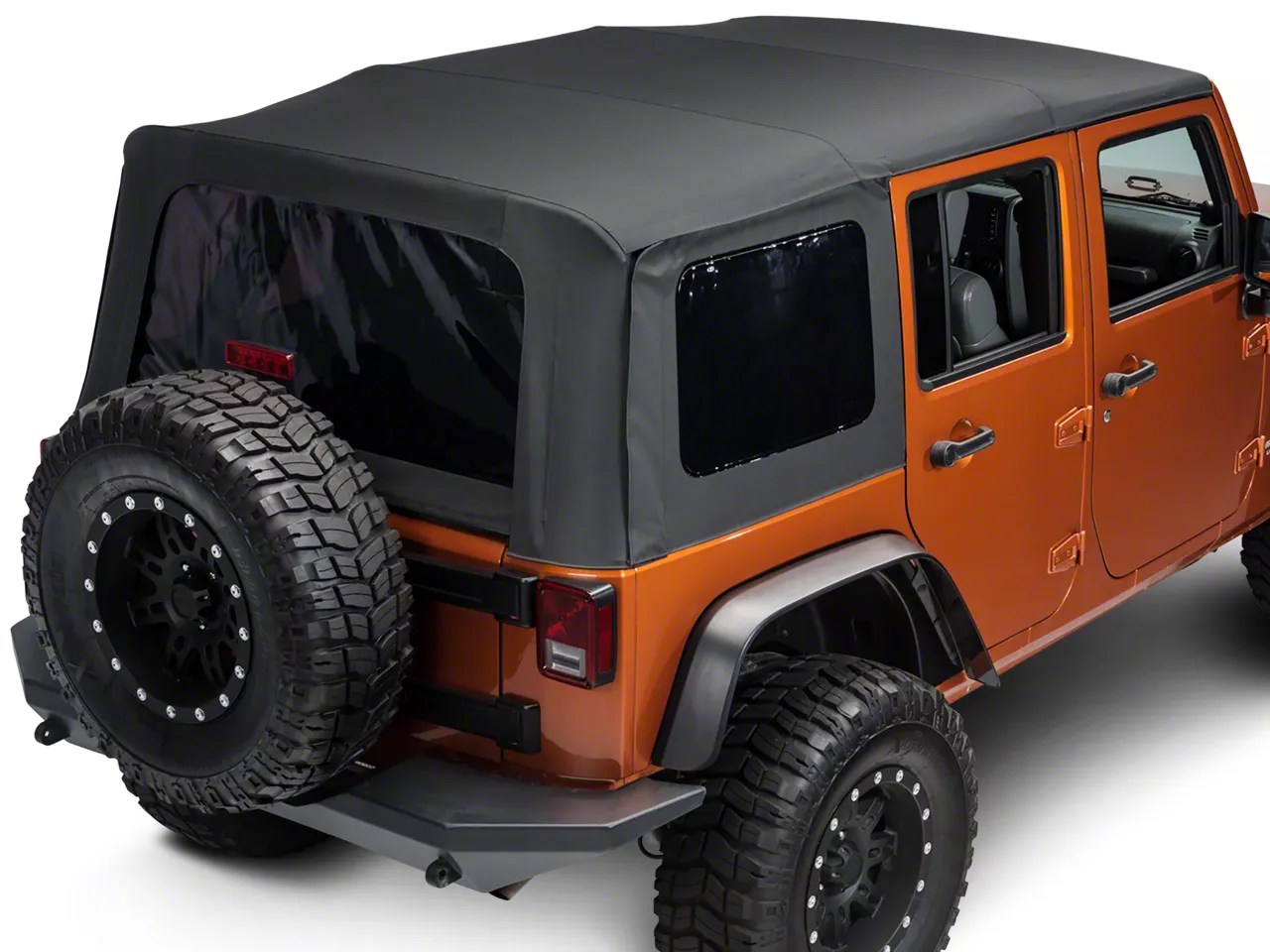RedRock Jeep Wrangler Replacement Soft Top with Tinted Windows; Black