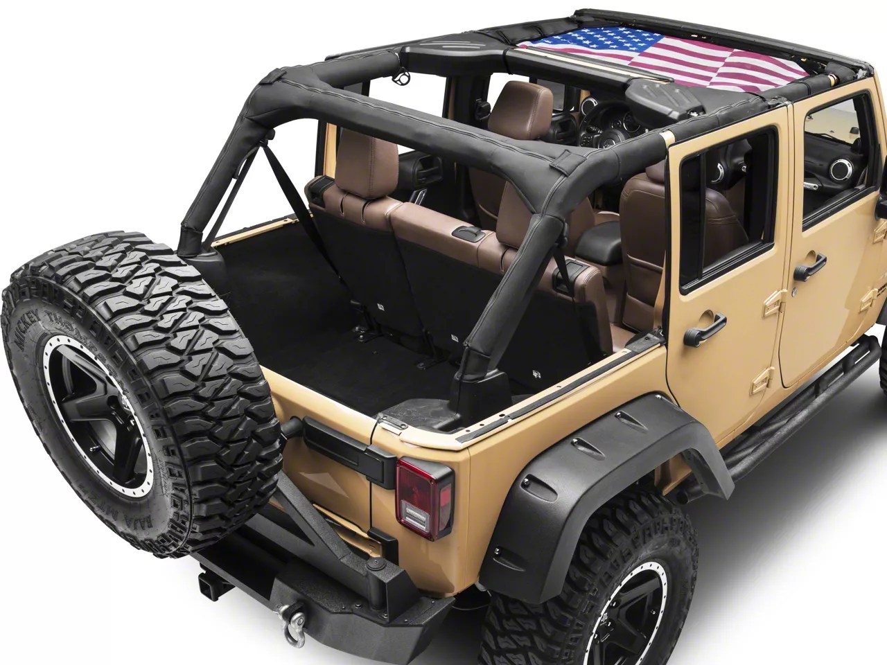 Rugged Ridge Jeep Wrangler Front American Flag Eclipse Sun Shade 13579.