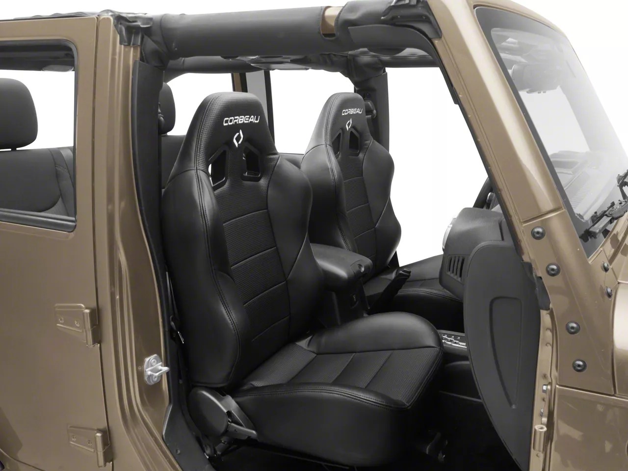 Corbeau Jeep Wrangler Baja XRS Suspension Seat Black Vinyl Pair