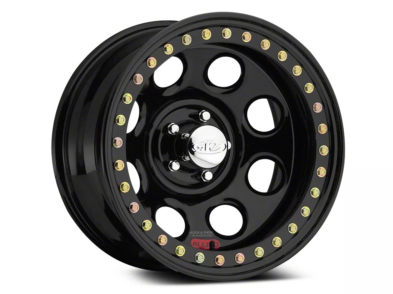 Raceline Jeep Wrangler Competition Beadlock Rock 8 Black Wheel; 15x10