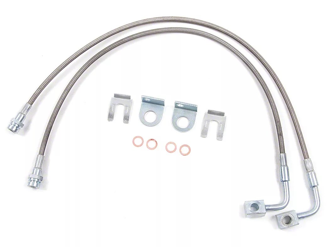 Zone Offroad Jeep Wrangler Front Stainless Brake Lines for 46 in. Lift