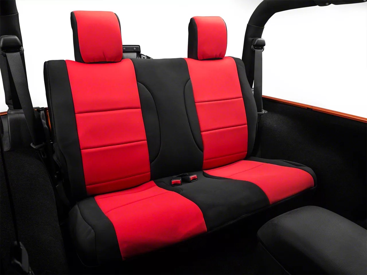 Rugged Ridge Jeep Wrangler Neoprene Rear Seat Cover Black/Red 13265.