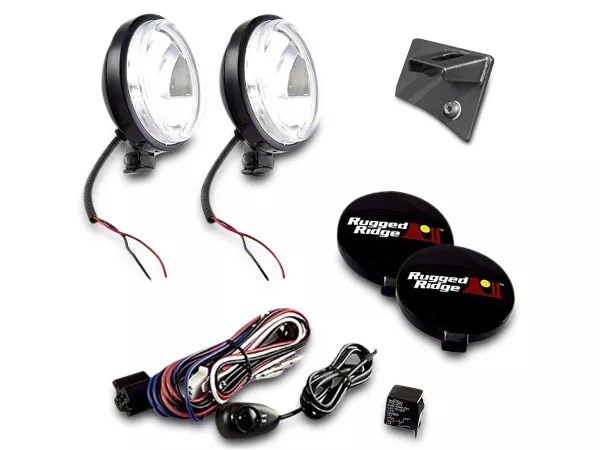 Rugged Ridge Jeep Wrangler 6 in. Slim Round Halogen Fog Lights w