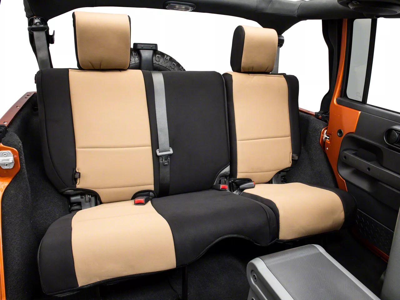 Rugged Ridge Jeep Wrangler Neoprene Rear Seat Cover Black/Tan 13264.