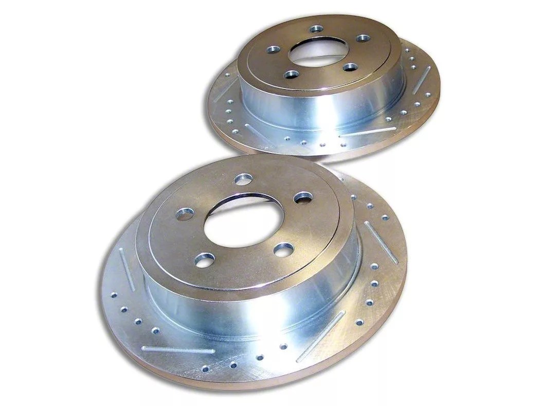 Jeep Wrangler Drilled and Slotted Brake Rotors; Rear Pair (0306 Jeep