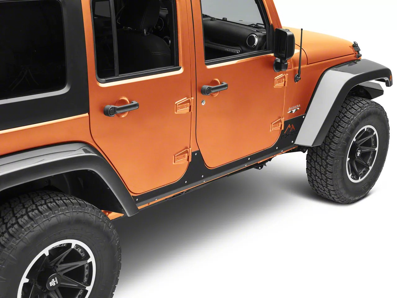 Jeep Wrangler Rocker Panel Guard Set; Textured Black (0718 Jeep
